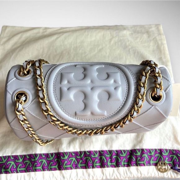 AUTHENTICATED NWT Tory Burch Fleming Soft Shoulder Bag & Miller Pavé Studs $700 - Picture 8 of 17